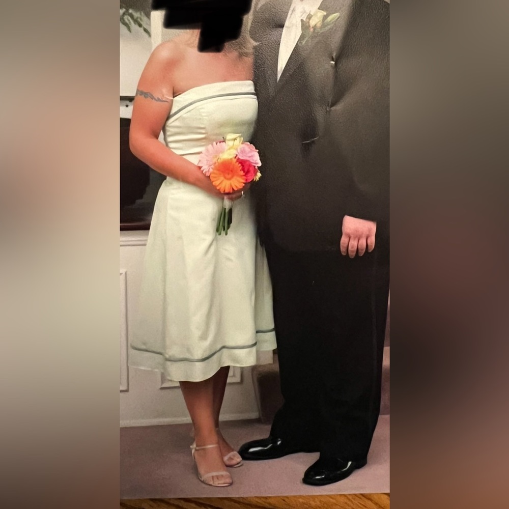 Tea length bridesmaid dress